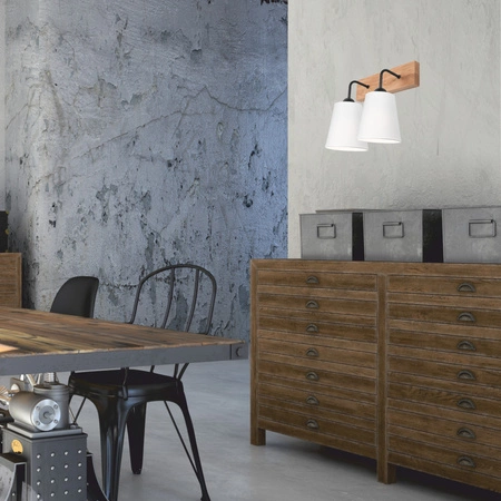 Wandleuchte LULA 2xE27 Weißeiche KM-2.200 Lamkur