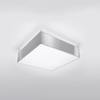 LED-Deckenleuchte Deckenaufbauleuchten HORUS 2xE27 Quadratische Leuchte 35cm Grau SOLLUX