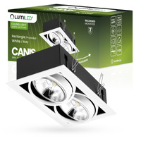 Einbaustrahler 2x GU10, ES111 Einbauspot HALOGEN Rechteck beweglich Weiß CANIS LUMILED