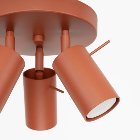 Tuba Spot Decke Plafond Lampe 3x GU10 Ocker Rot Ring Bittersweet Shimmer SL.1509 Sollux