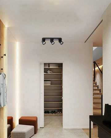 TIMO Decken-/Wandleuchte Wandleuchte Reflektor bewegliche Halogenleuchte 3 xGU10 schwarzes LVT