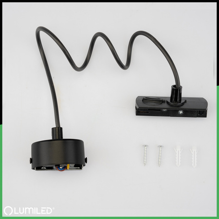 NETZADAPTER FÜR SAMMELSCHIENEN MONTAGESOCKEL 1F SCHWARZ LEUCHTEND