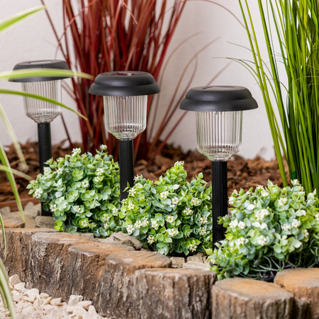 LED SOLAR Gartenlampe schwarz eingebettet 6000K kaltweiß 41cm
