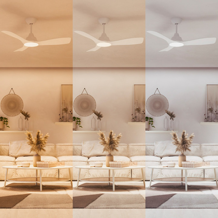 Deckenventilator 28W LED-Deckenleuchte 24W 2650lm 3000/4300/6500K CCT Weiß + Pilot Olas Philips