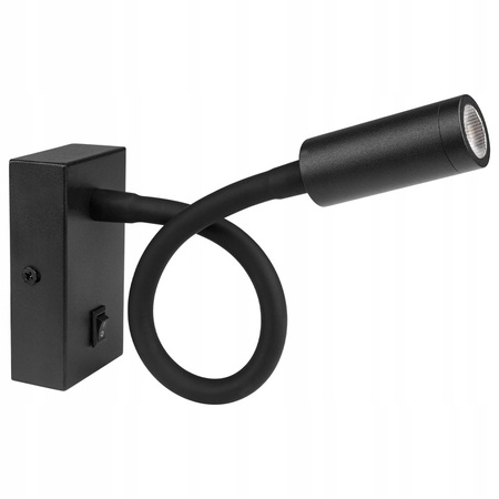 LED Wandleuchte Flexible Lesewandleuchte LEO 3W 4000K Schwarz