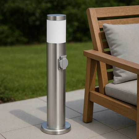 Außengartenlampe E27 SILVER POST 65cm mit 230V-Fassung