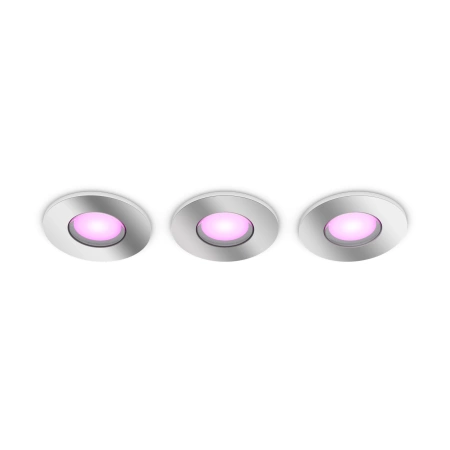 LED Xamento 3x 4.2W IP44 CCT RGB Kreisförmig PHILIPS HUE Bluetooth Badeinbauleuchte