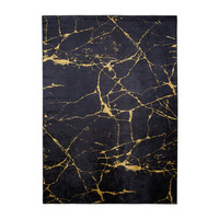 Anti-Rutsch MARBLE Teppich Teppich Schwarz-Gold Marmor 80x150 cm GOLDLUX