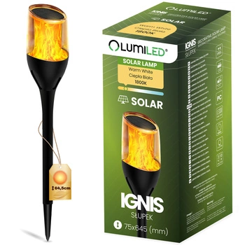 Solar-LED-Lampe mit Flammeneffekt, Solar Gartenleuchte 64cm IGNIS LUMILED