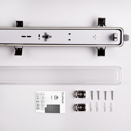 Hermetische Feuchtraumleuchte LED 2x T8, G13 Leuchte IP65 120cm HERSO LUMILED