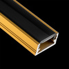 Aluminiumprofil MINI für LED-Streifen mit Schwarz Abdeckung, 1m Gold LUMILED