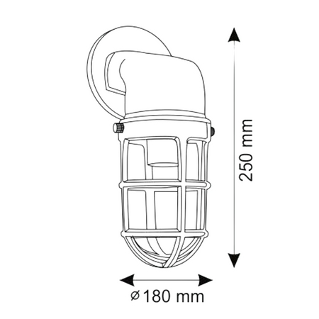 Außenfassade Wandleuchte Industrie E27 Chrom LOFT LUND GOLDLUX (Polux)