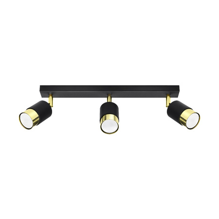 NERO Deckenleuchte 3xGU10 Reflektor Halogen Leuchte Beweglich 45cm Schwarz Gold SOLLUX