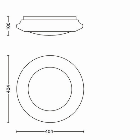 Plafond LED-Anbauleuchte CINNABAR 20W 2700K 40cm PHILIPS Deckenleuchte