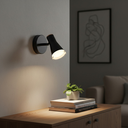 Verstellbare Wandleuchte 4,2W LED BERG 1 schwarz 3000K GOLDLUX (Polux)