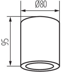 Aufbau-Halogenleuchte SPOT TUBA rund SANI GU10 schwarz IP44 Kanlux