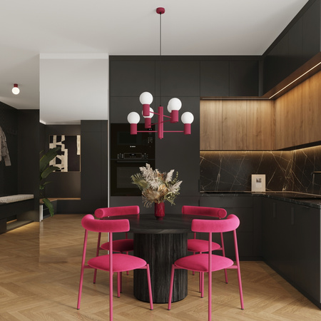 Kronleuchter Pendelleuchte 6x G9 Aluminium Burgund Halo French Sky SL.1837 Sollux