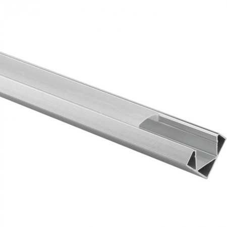 Aluminiumprofil für LED Silver Corner 2m mit mattiertem Schirm und Ecolight-Kappen