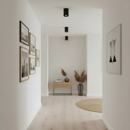 Halogen-Aufbauleuchte GU10, Aufbauspot 84mm beweglich Runde Tube Schwarz AMAT-M LUMILED