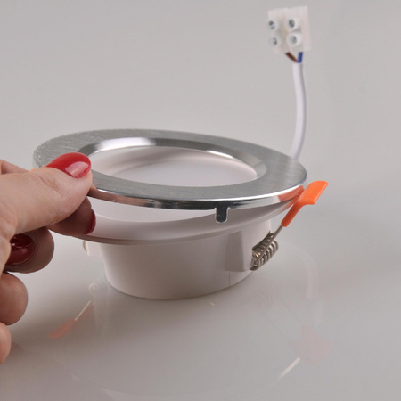 Deckeneinbauleuchte ZOE LED 4.8W 4000K ZOE Round Mesh weiß + Ring silber gebürstet