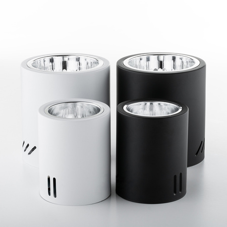 Aufbauleuchte E27, Aufbauspot Runde Tube Schwarz Fest APUS 13 LUMILED