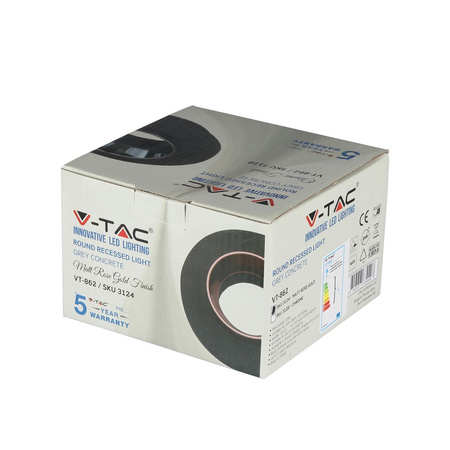 Deckeneinbauleuchte GU10 mit Öse rund Grau/Roségold VT-862 V-TAC – 5 Jahre Garantie