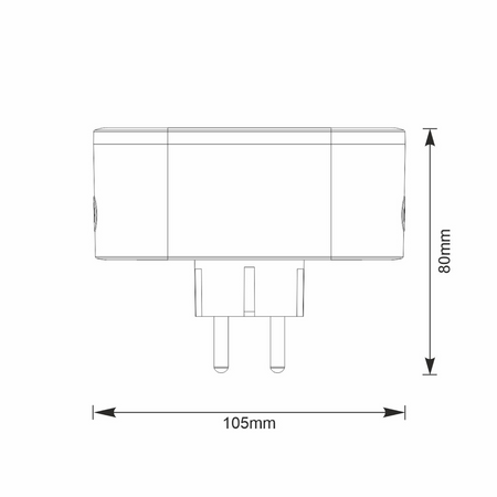 Intelligente WLAN-Steckdose SMART Tuya Doppelsteckdose mit 16A-Schalter