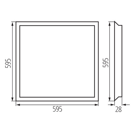 LED Plafon Office Panel 60x60 40W 3800lm 4000lm Neutral CRI97 90° UGR19 Flush Mounted Square Weiß BLINGO KANLUX