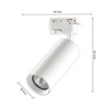Weiße GU10-Schienenleuchte für Dreiphasenschienen