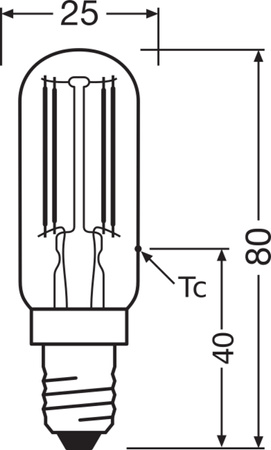 LED-Glühbirne T25 Tubular E14 4.9W = 55W 730lm 4000K Neutral 300° SPECIAL Osram