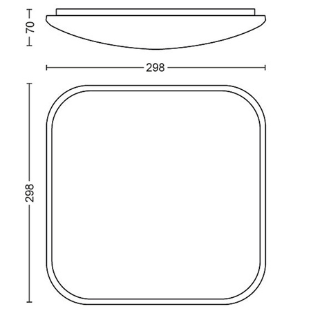 LED Deckenleuchte Oberfläche 18W 4000K Weiß 30cm PHILIPS CAVANAL 40K SQ