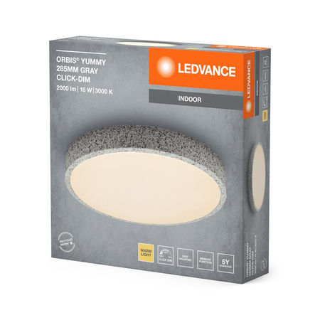 Plafond LED-Anbau-Deckenleuchte 16W 1000lm 3000K Warm Dimmbar Grau 28cm Orbis Ledvance