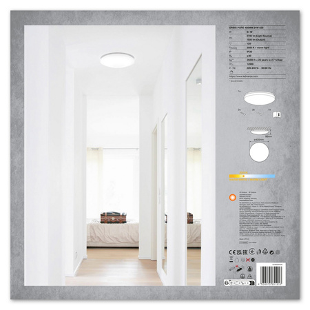 Aufbau LED Deckenleuchten 24W 3000K Warm 40cm rund ORBIS Pure LEDVANCE