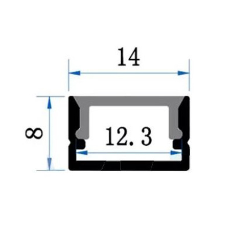 Anodisiertes Aluminiumprofil für LED-Streifen KM35, 2m Silber LUMILED