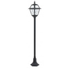 Outdoor-Gartenlampenmast LATERNE E27 Buntglas K 5002/1 N 160 cm schwarz Su-Ma