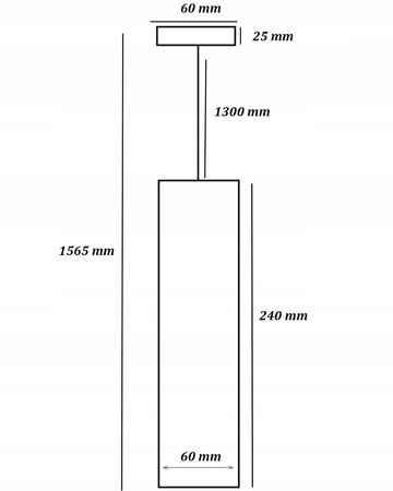 Deckenhängelampe 1xGU10 CIRUS Überhang Tuba Schwarz 24cm