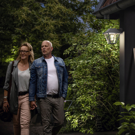 Gartenleuchte LED Wandleuchte ALPENGLOW myGarden E27 IP44 Laterne für Daunen Anthrazit PHILIPS