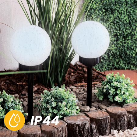 Solar-Garten-LED-Lampe zum Einstecken weiße Kugel ATRIS 15cm LUMILED