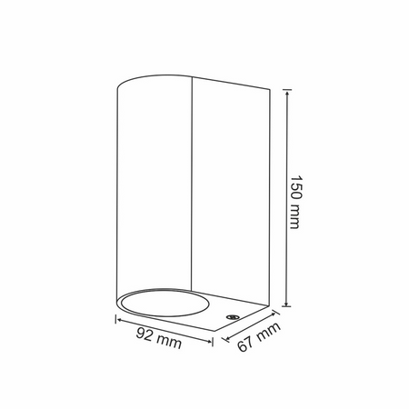 Außenwandleuchte oben unten mit LED 2x GU10 BOSTON GOLDLUX (Polux) ALUMINIUM GRAY oval