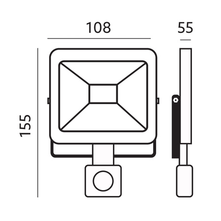 LED-Flutlicht 10W 800lm 3000K IP44 Weiß mit Bewegungssensor LED2B KOBI MHC