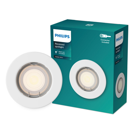 Einbau LED GU10 Fixed Aluminium Rund Weiß Peridot Philips