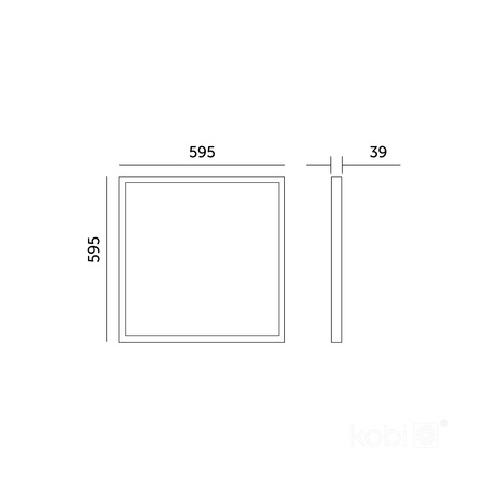 LED-Oberflächenpanel 36W 3960lm 4000K 120° Neutral Coffer Schwarz 60x60cm Brisbane Kobi
