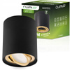 Aufputz HALOGEN Spot Tuba Movable AMAT-M GU10 Rund Schwarz-Gold 84mm LUMILED