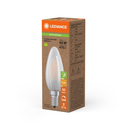 LED-Kerzenbirne E14 B35 2.9W = 40W 470lm 2700K Warm 300° Dimmbar Ledvance