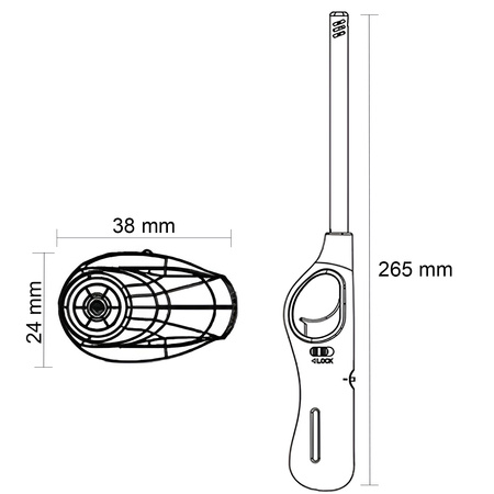 Gasfeuerzeug flexibles Feuerzeug für Kerzen lang nachfüllbar