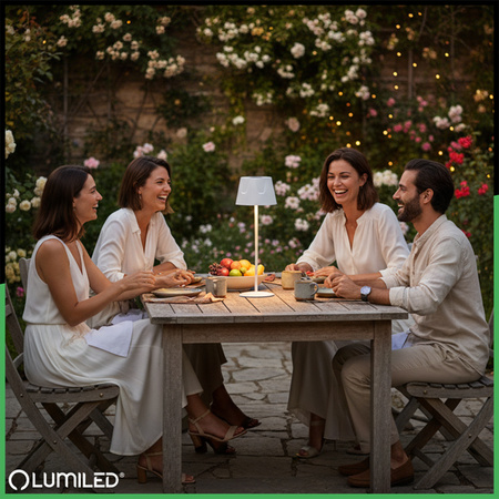 FIORA LUMILED LED Garten Stehend Dekorativ Tisch Nachtlicht USB Dimmbar Touch Weiß