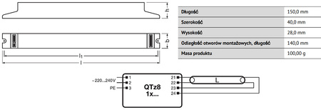 QUICKTRONIC QTZ8 Elektronisches Vorschaltgerät 1X36 220-240V OSRAM