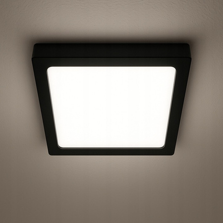 LED-Panel-Deckenleuchte 12W 960lm 4000K Neutral Anbauleuchte Quadratisch Schwarz Proma Masterled
