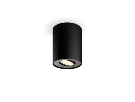 LED Spot Pillar Schwarz 4.2W CCT PHILIPS HUE Bluetooth Zigbee Deckenleuchte + Dimmschalter