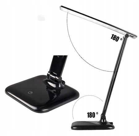 Büro-Zeichen-Tischlampe LED 9W 4500K dimmbar Touch-Schwarz